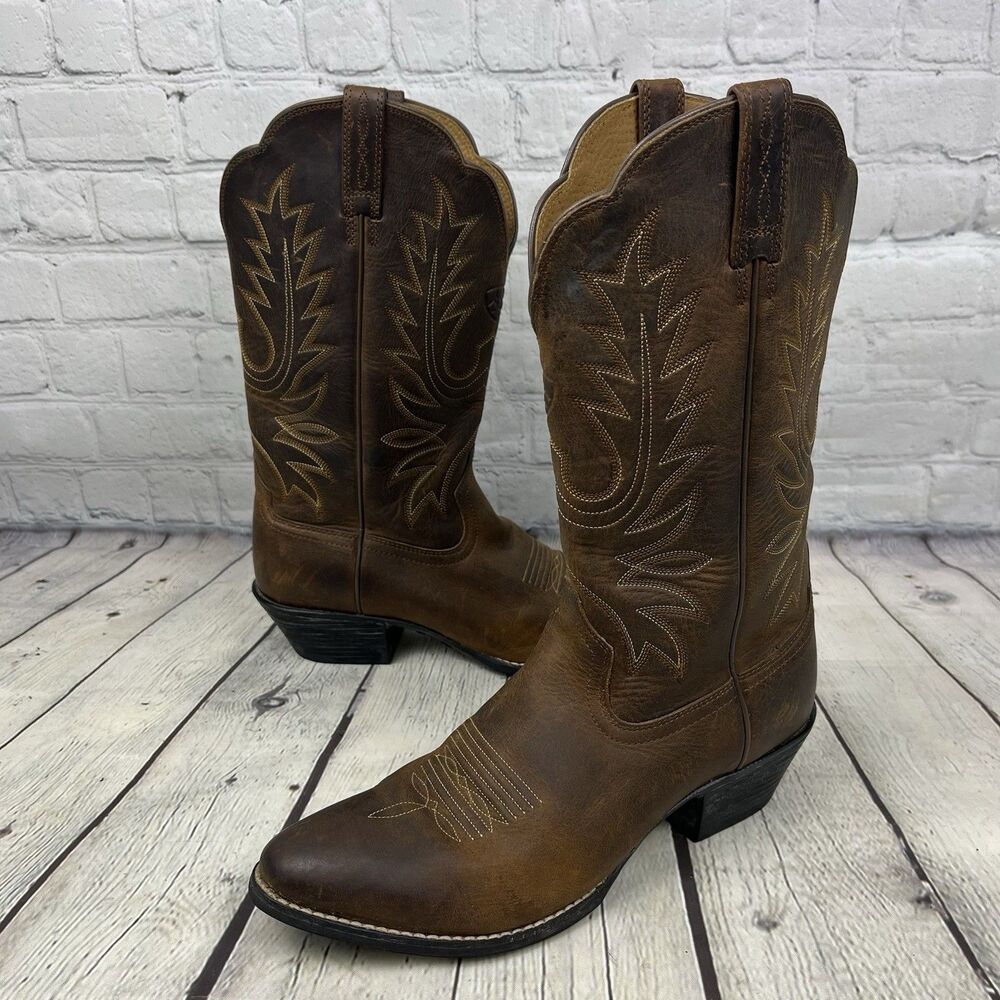 Ariat Heritage Western R Toe Cowboy Boot Women’s 8 B Distressed Brown 10001021